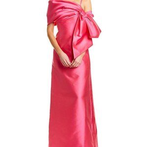 Carolina Herrera Dramatic Bow Silk-Blend Column Gown US 0 (XS) / Pink